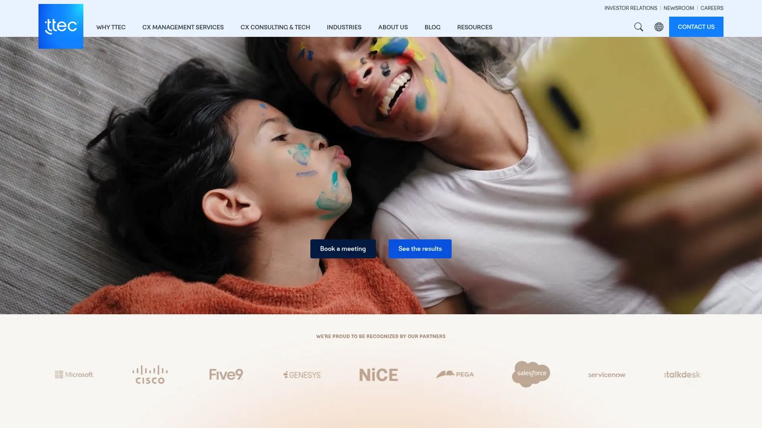 TTEC BPO company homepage screenshot
