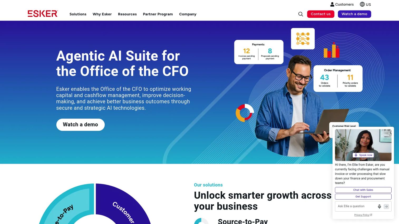 Esker order-to-cash automation platform