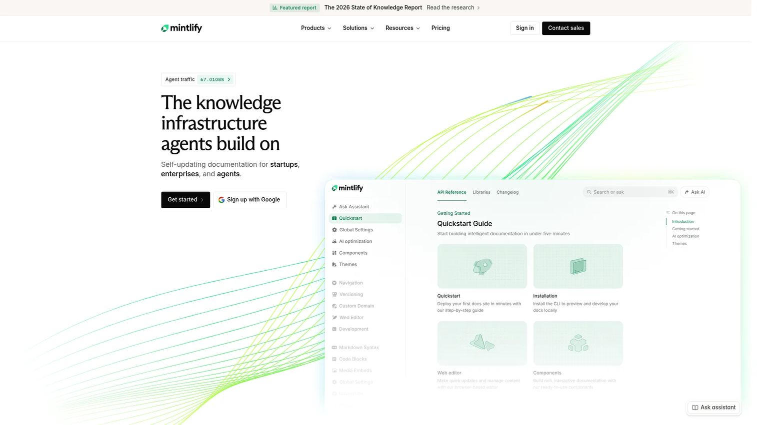 Mintlify documentation site editor screenshot