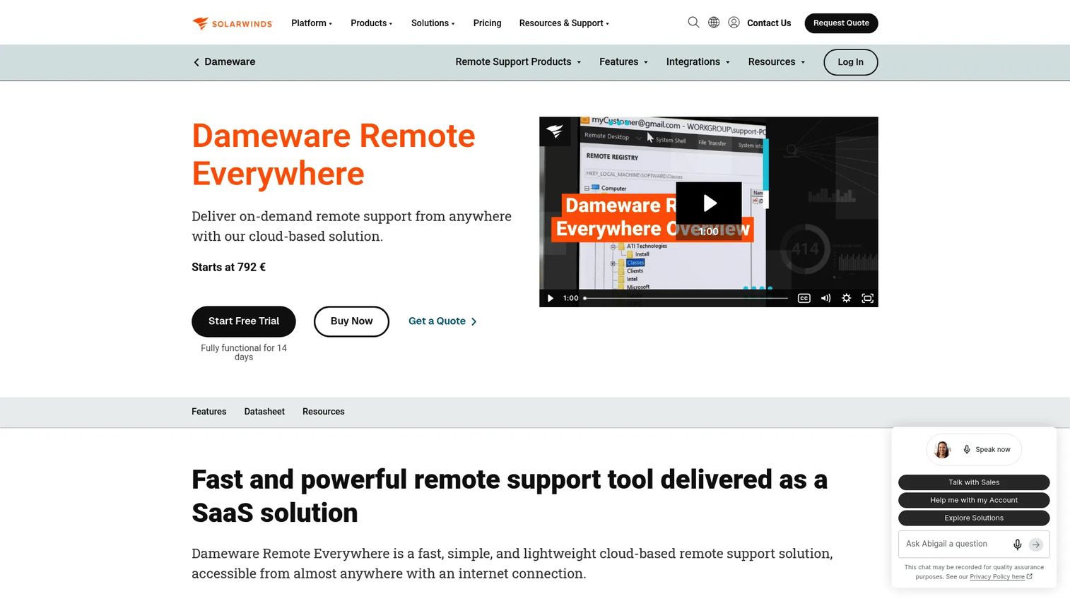 SolarWinds Dameware Remote Everywhere screenshot
