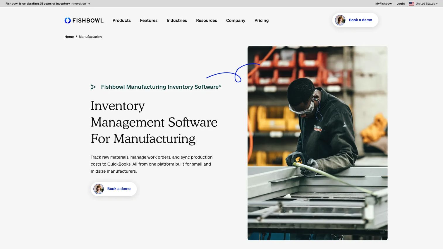 Fishbowl Manufacturing inventory and work order management interface