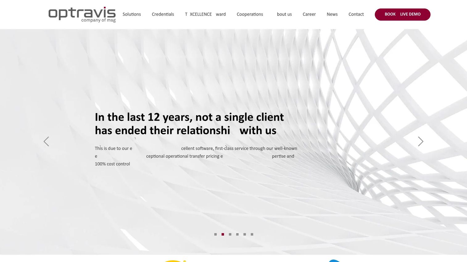 Optravis Transfer Pricing Management Tool homepage screenshot