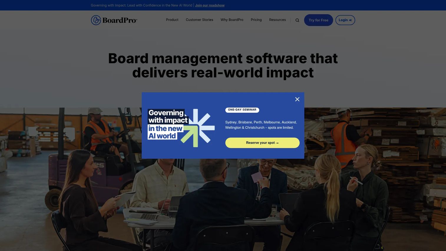 BoardPro board management software homepage