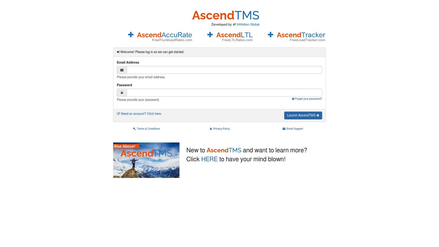 AscendTMS transportation management software for trucking dispatch and logistics operations