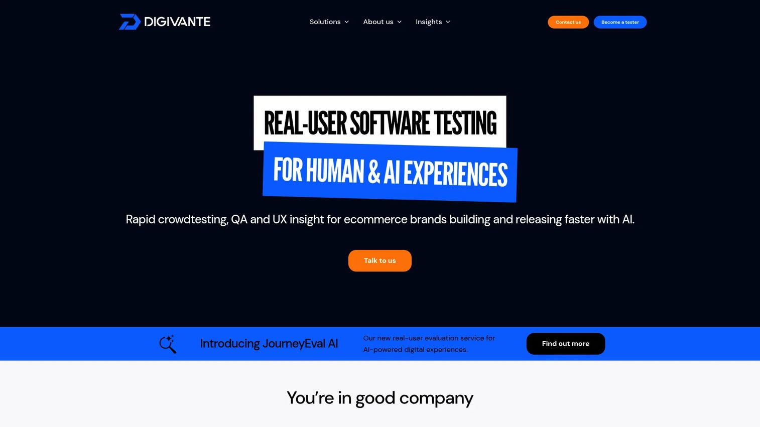 Digivante crowdtesting services for e-commerce and digital customer journeys