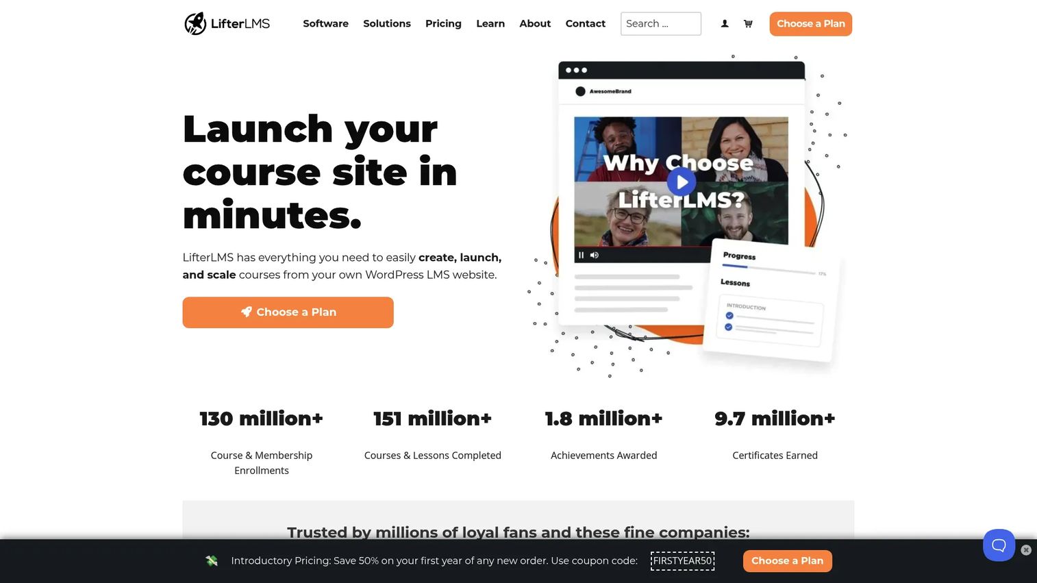 LifterLMS course dashboard in WordPress