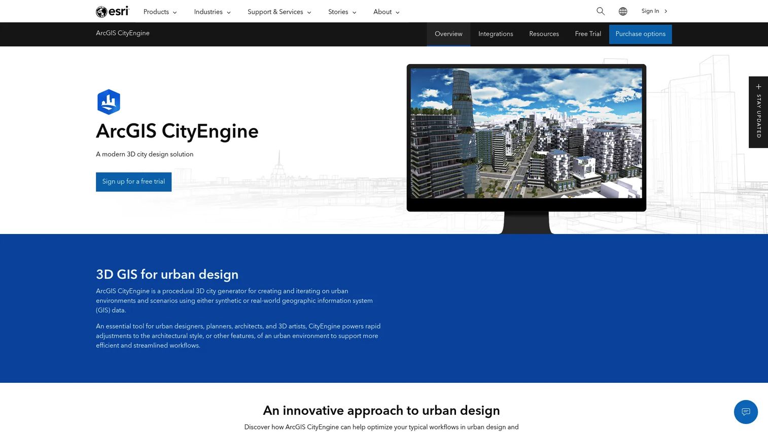 ArcGIS CityEngine procedural 3D city model.
