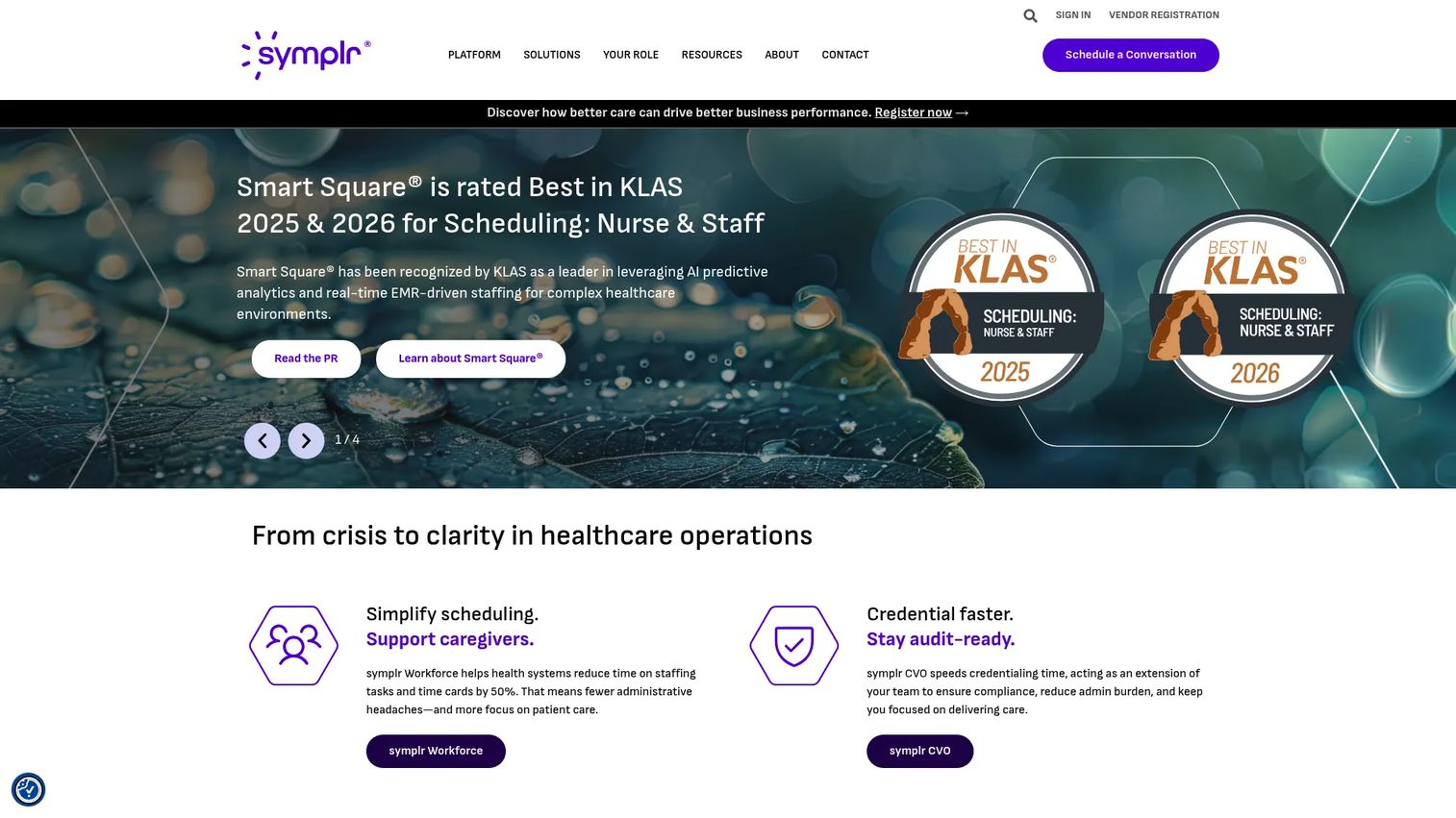 symplr clinical communications platform with role-based messaging and on-call scheduling