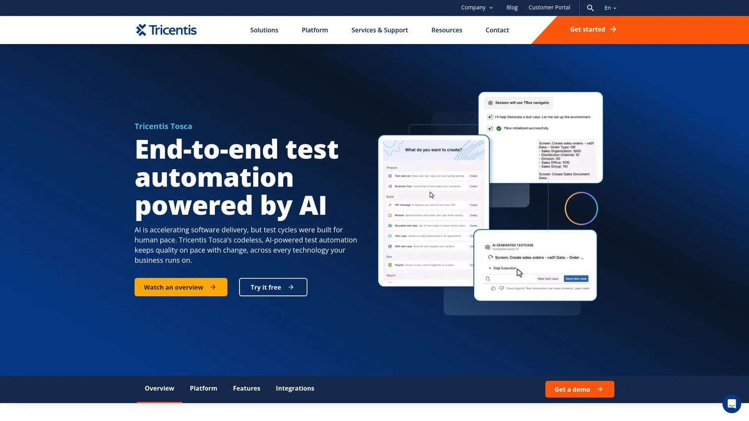 Tricentis Tosca model-based test automation platform