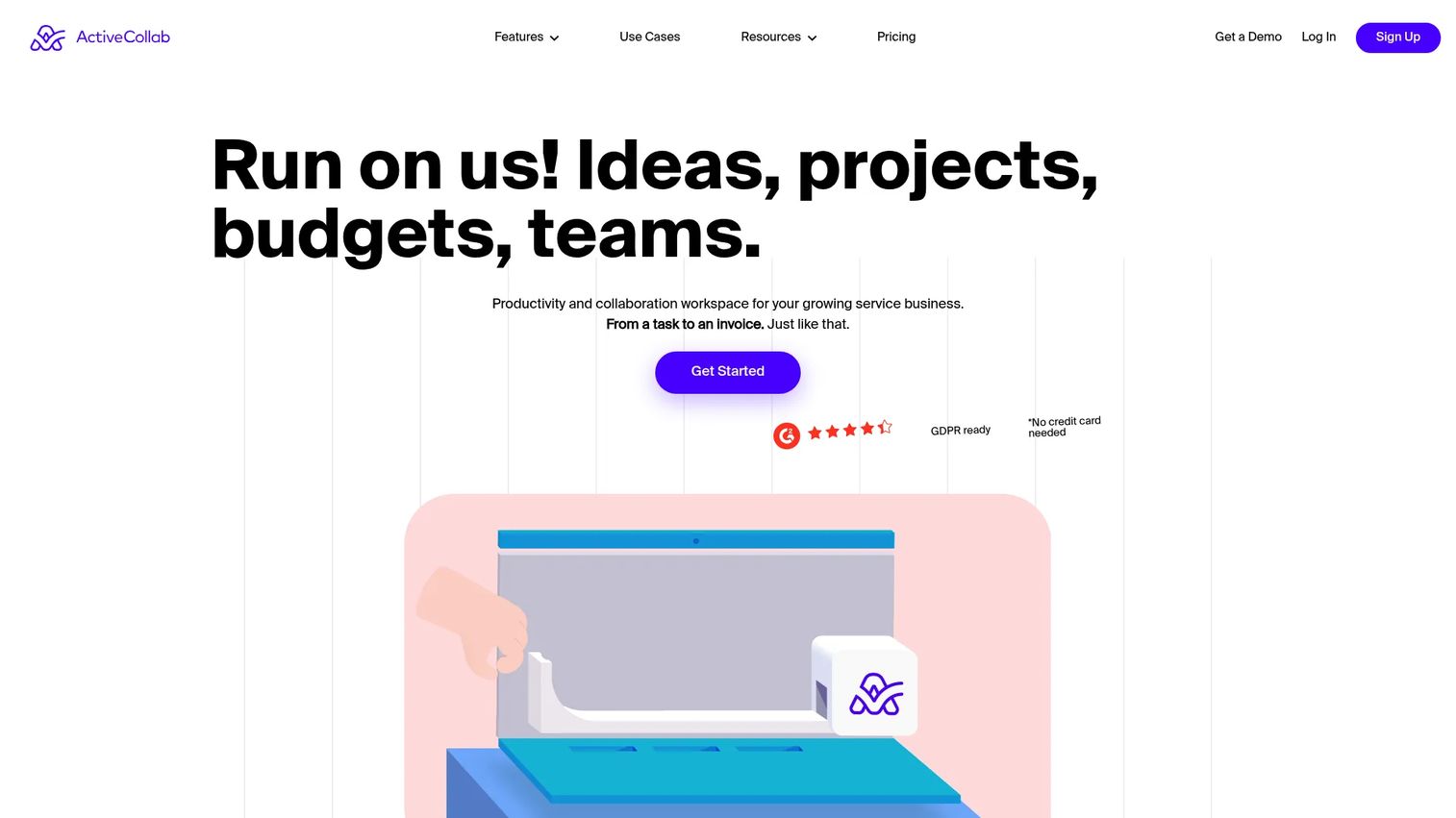 ActiveCollab timeline and budget view