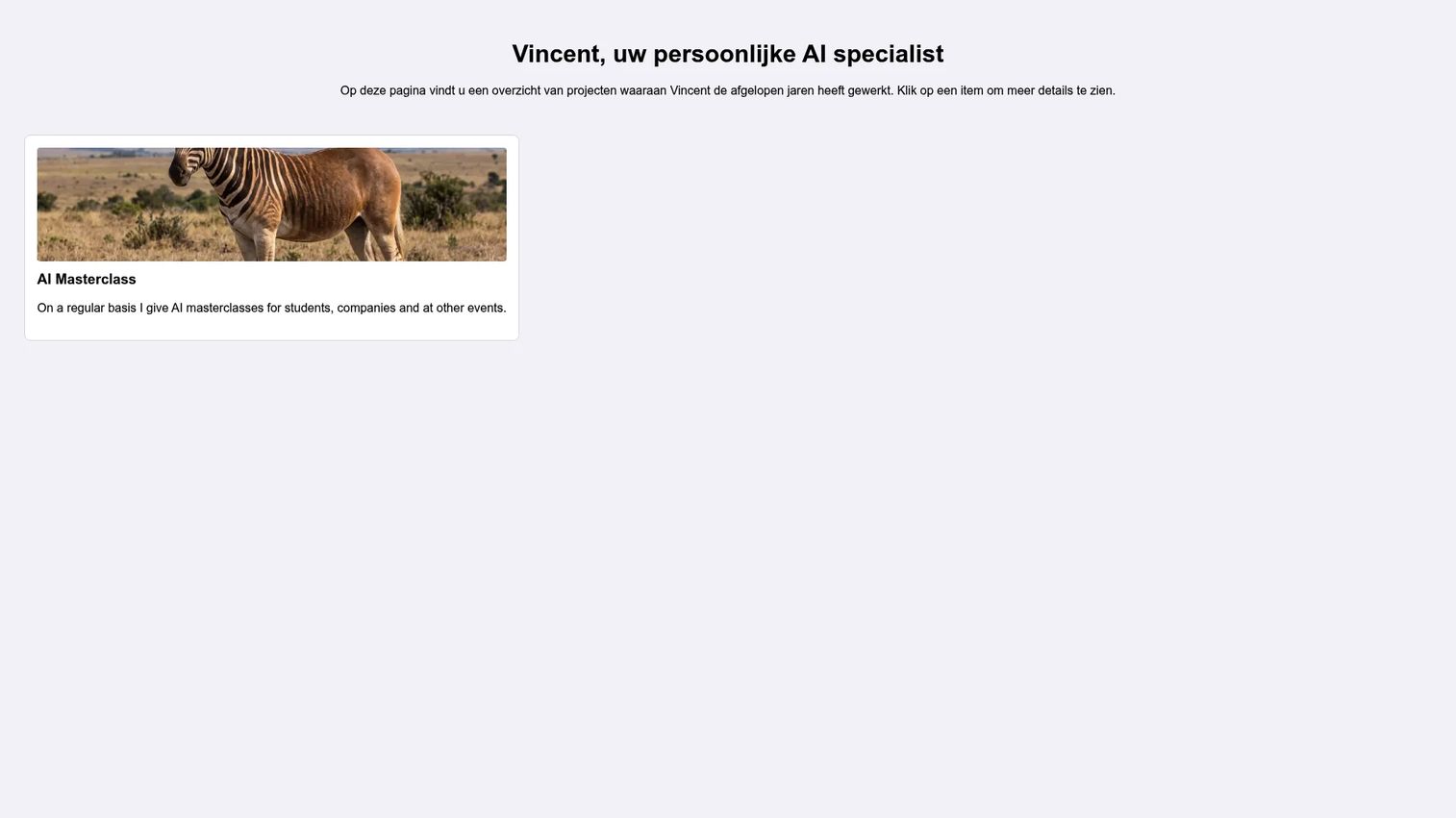 Vincent AI homepage screenshot