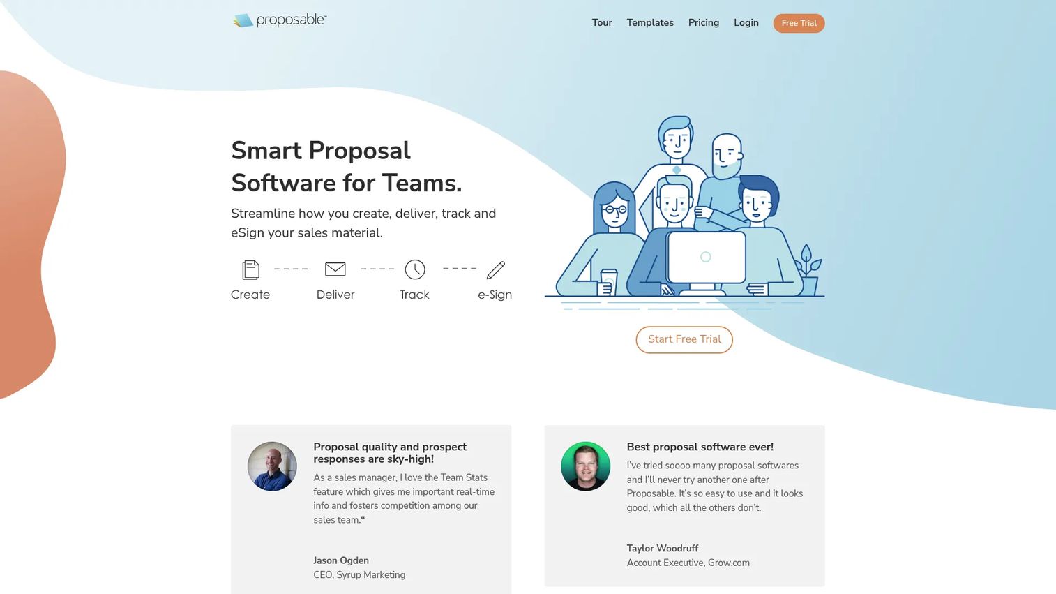 Proposable website screenshot