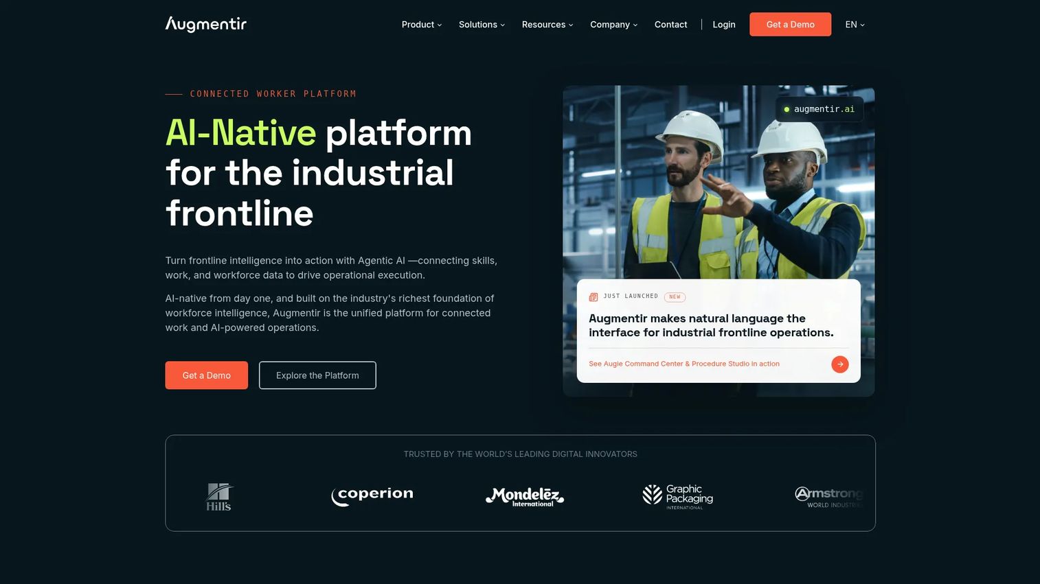 Augmentir connected worker platform dashboard