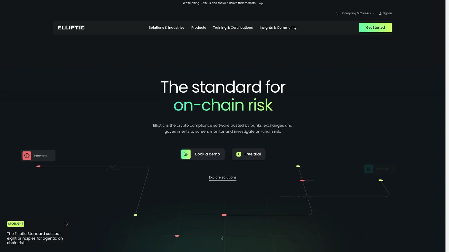 Elliptic blockchain analytics platform for wallet screening and cross-chain investigations