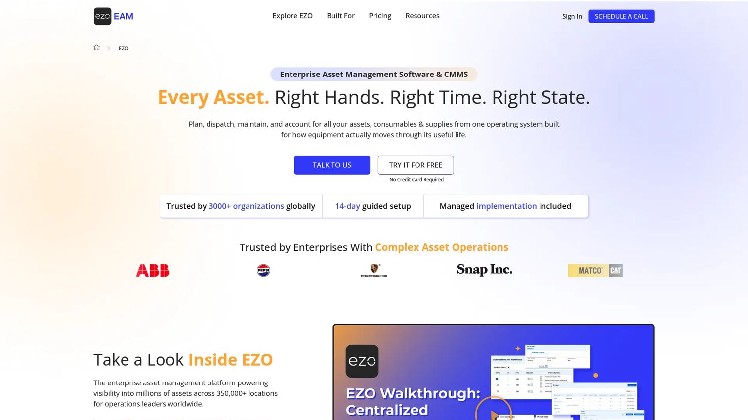 EZOfficeInventory asset tracking software with tool assignment records.