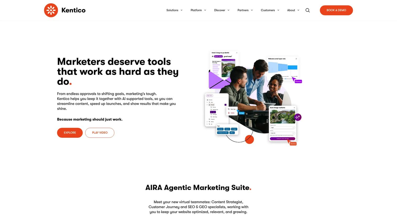Kentico digital experience platform homepage