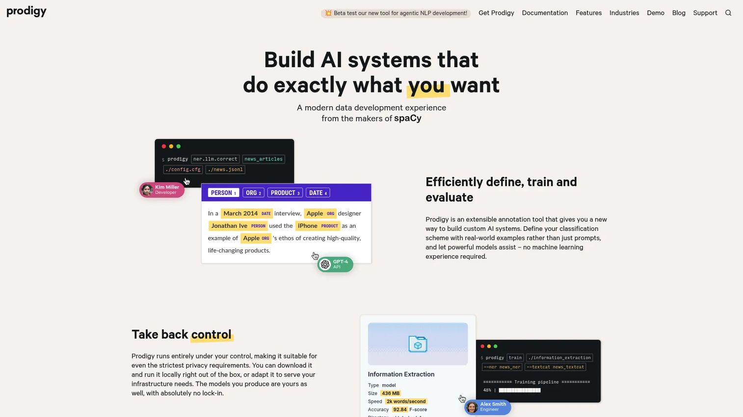 Prodigy text annotation workflow