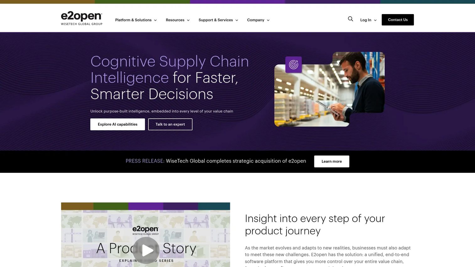 E2open supply chain platform for healthcare supplier and logistics orchestration.