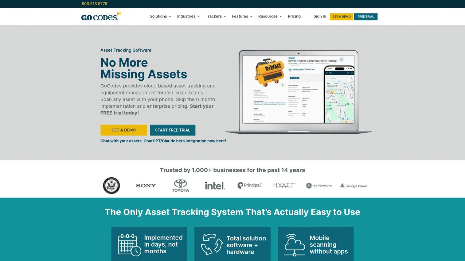 GoCodes QR code tags and mobile asset tracking app.