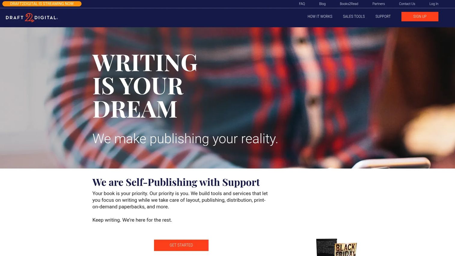 Draft2Digital self-publishing dashboard for ebook distribution