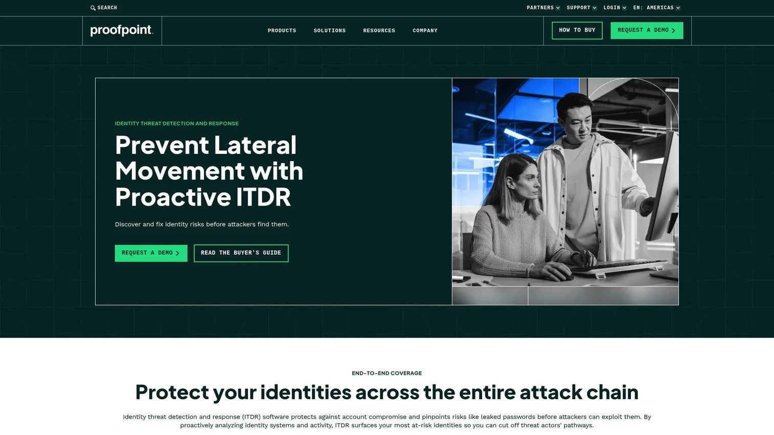 Proofpoint Identity Threat Defense risk dashboard