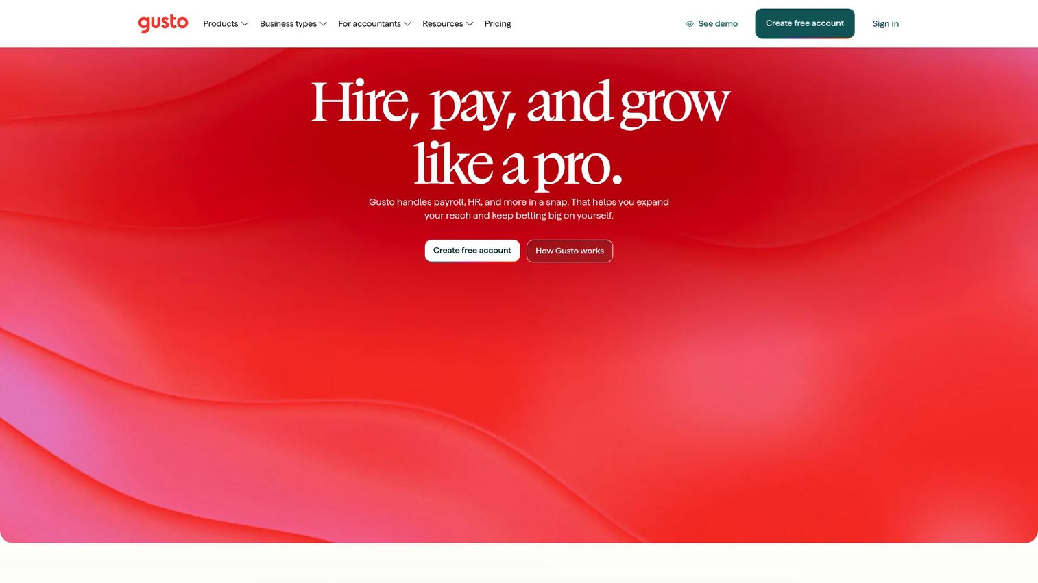 Gusto restaurant scheduling software homepage