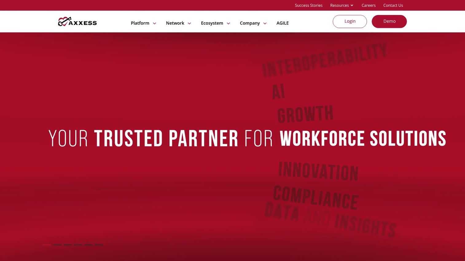 Axxess homepage screenshot