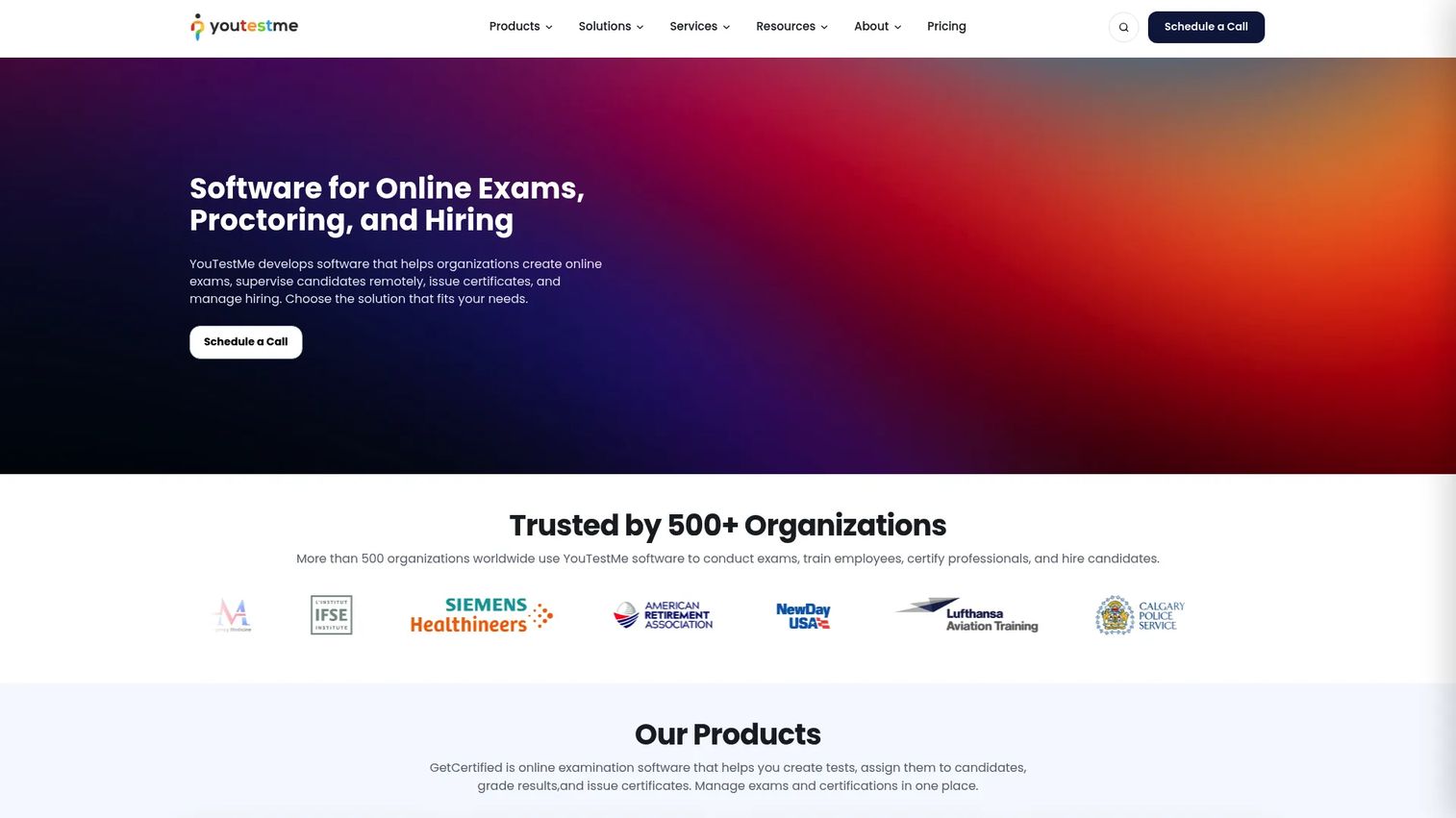 YouTestMe GetCertified homepage screenshot
