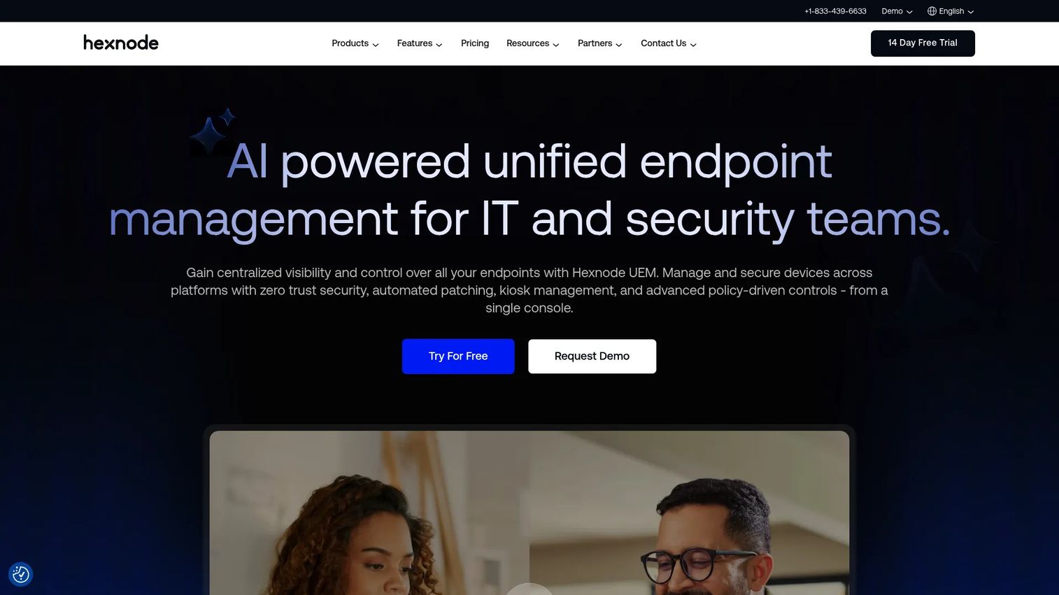 Hexnode UEM console for mobile app management and kiosk controls
