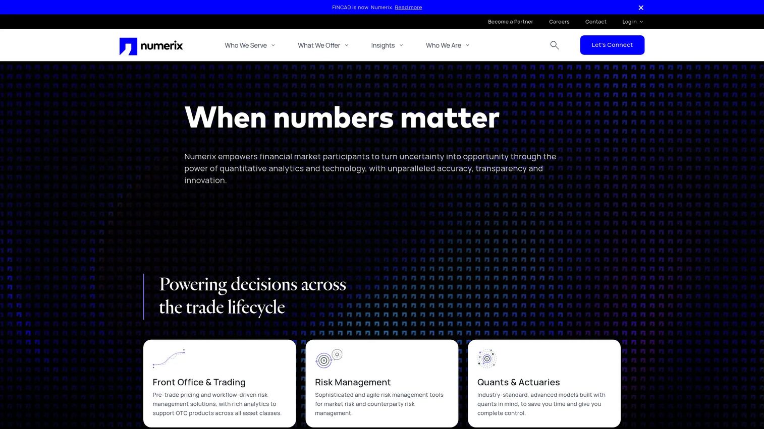 FINCAD Analytics Suite interface for derivatives pricing, valuation, and financial risk analytics.