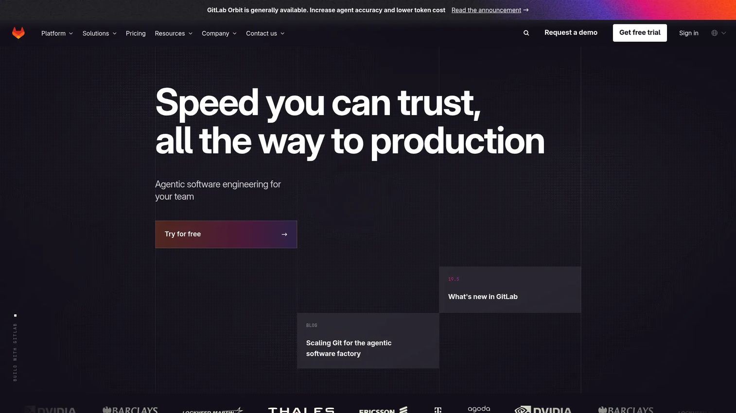GitLab homepage screenshot