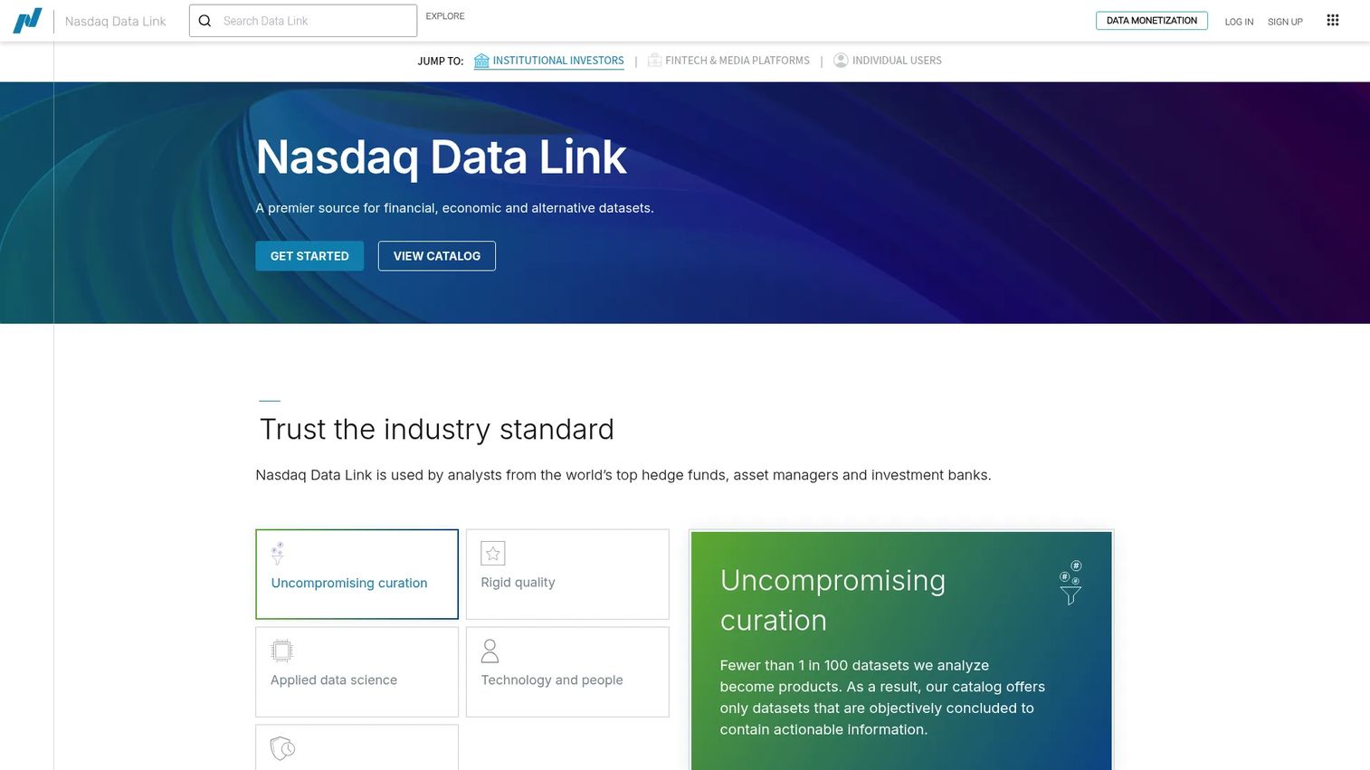 Nasdaq Data Link dataset marketplace