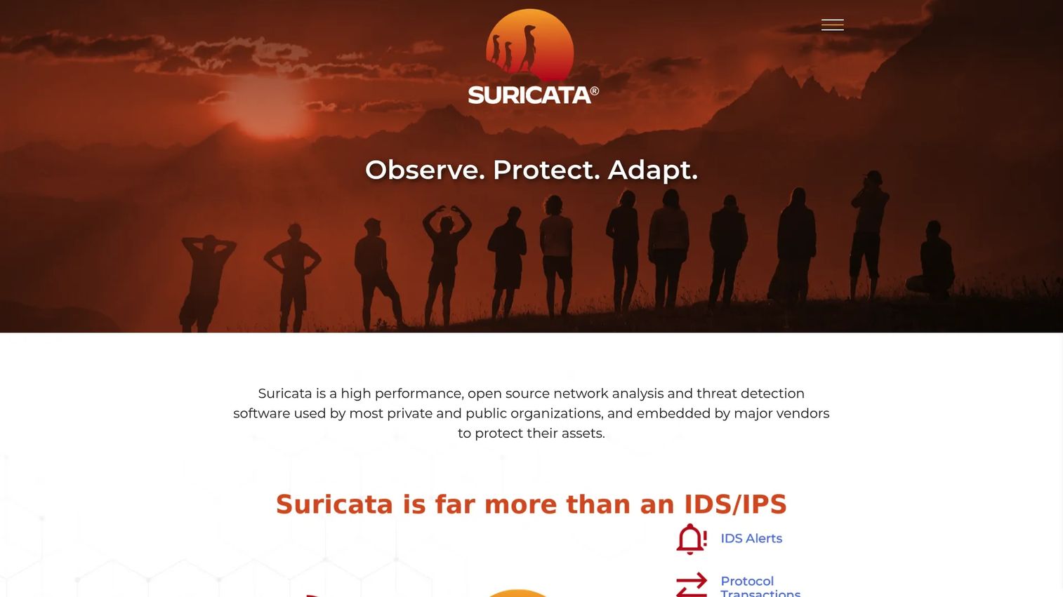 Suricata network security monitoring interface