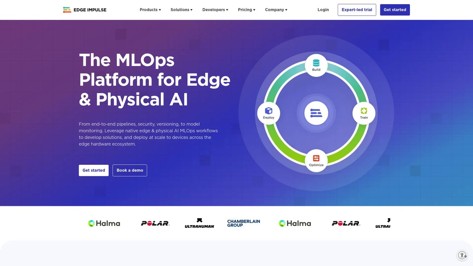 Edge Impulse edge AI workflow for dataset development, model optimization, and device deployment