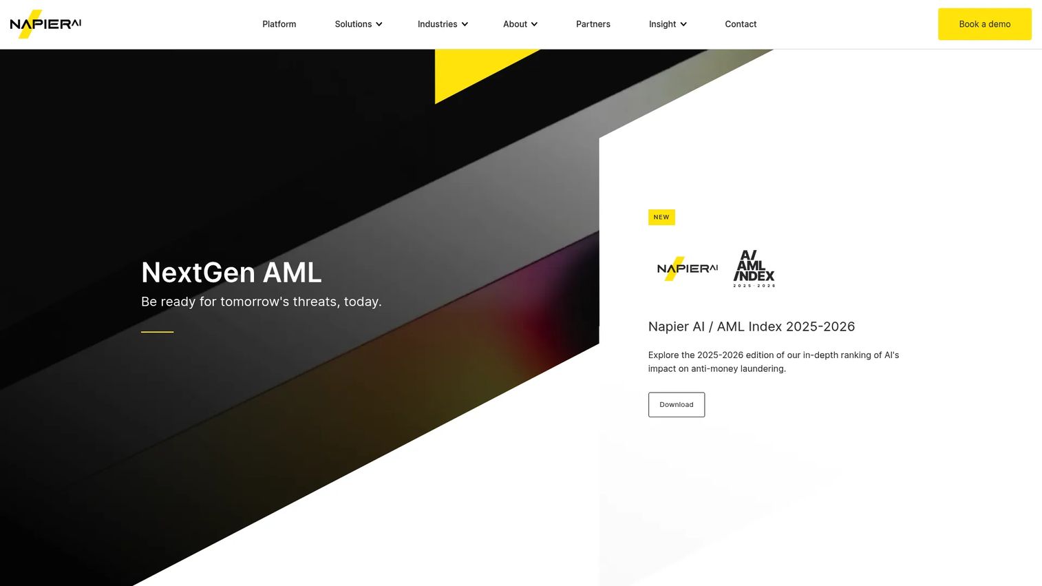 Napier AML transaction monitoring and compliance platform