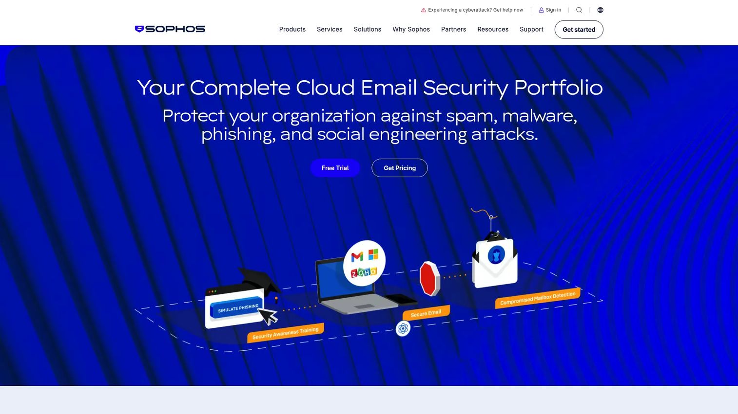 Sophos Central email protection dashboard