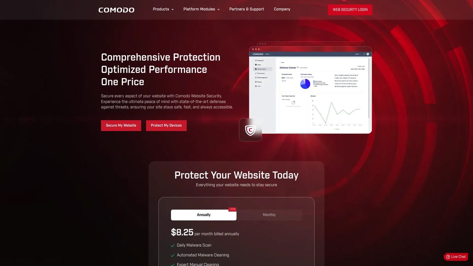 Comodo RMM homepage screenshot