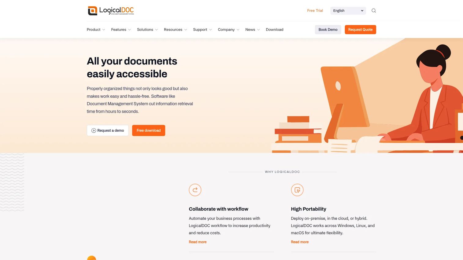 LogicalDoc document management workflow interface