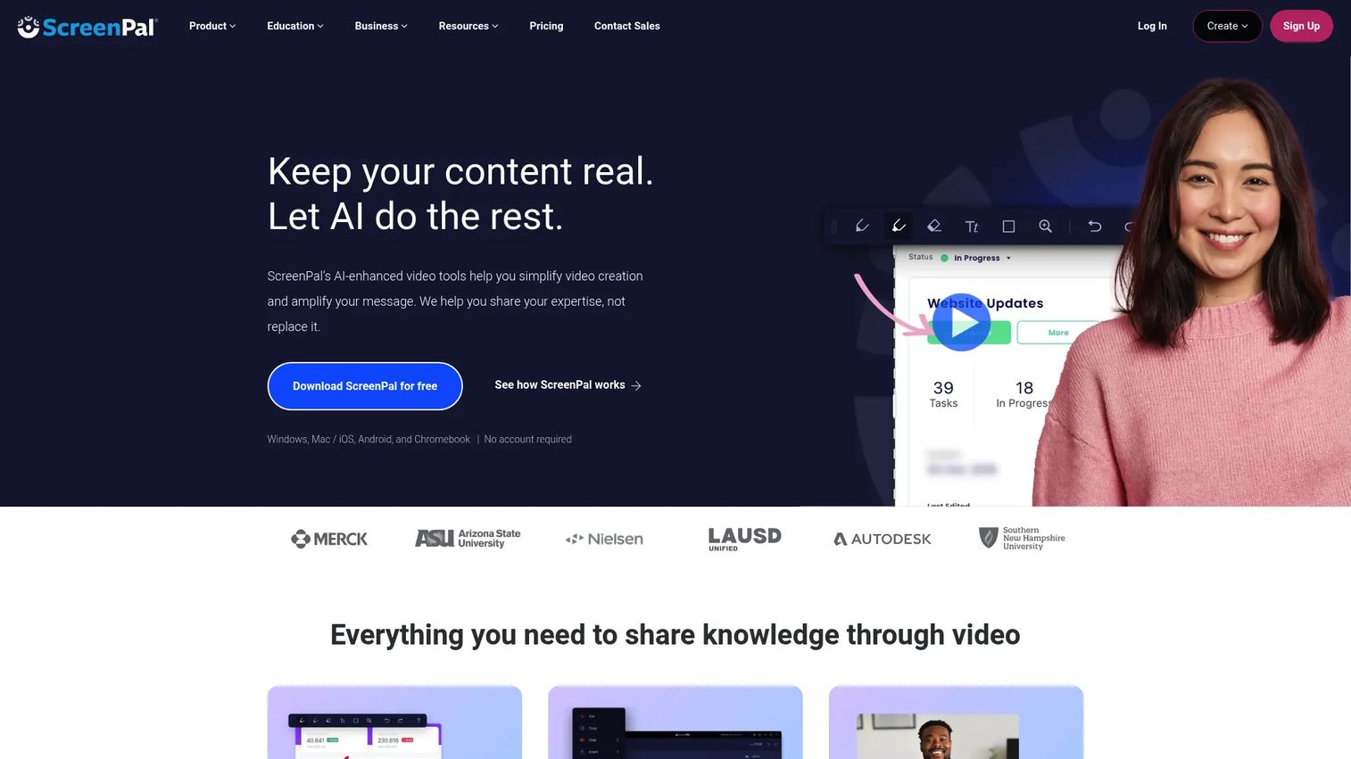 ScreenPal screen recorder and editor interface