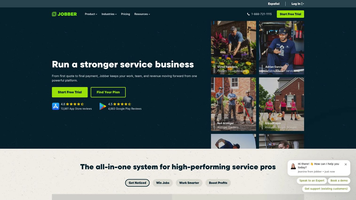 Jobber contractor scheduling and field service dispatch calendar
