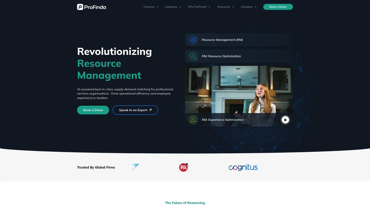 ProFinda homepage screenshot