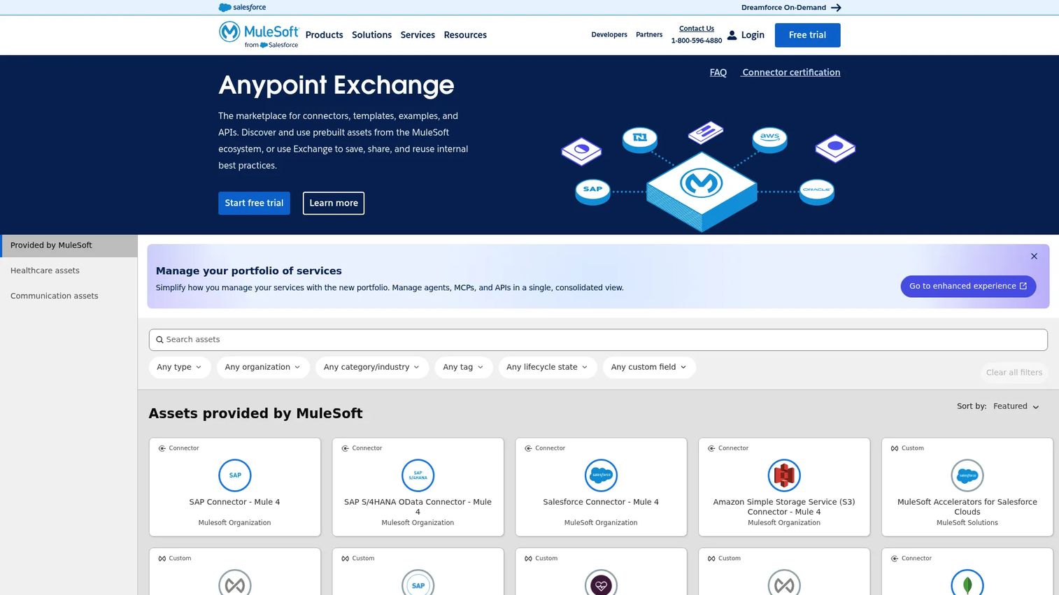 MuleSoft Anypoint Exchange API marketplace and asset catalog