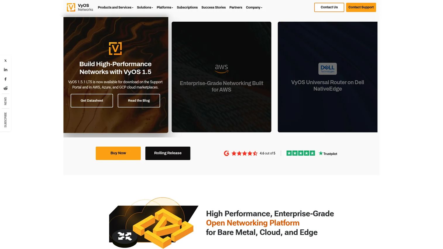 VyOS homepage screenshot