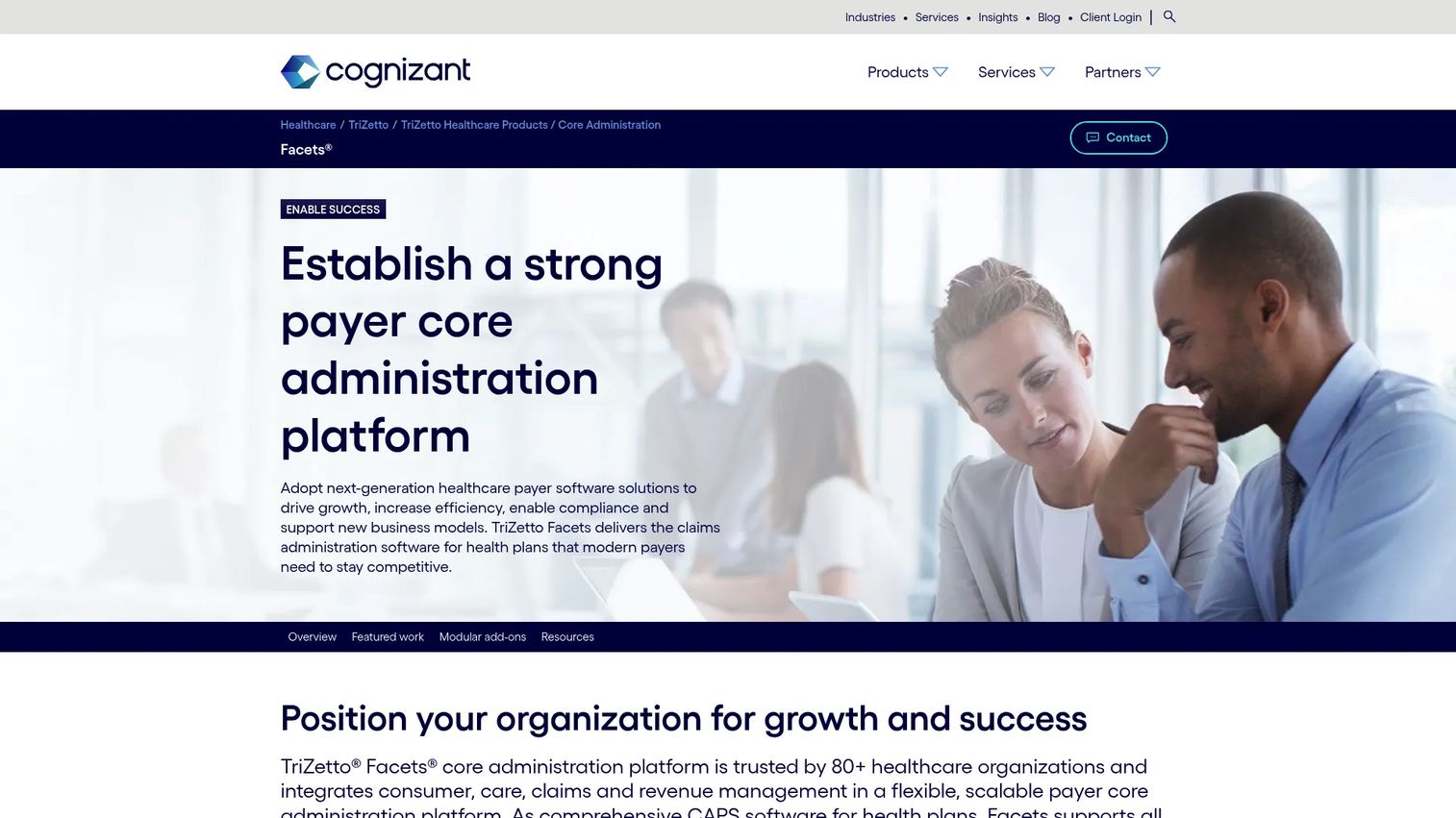 TriZetto Facets Enterprise Core Administrative Platform interface or logo