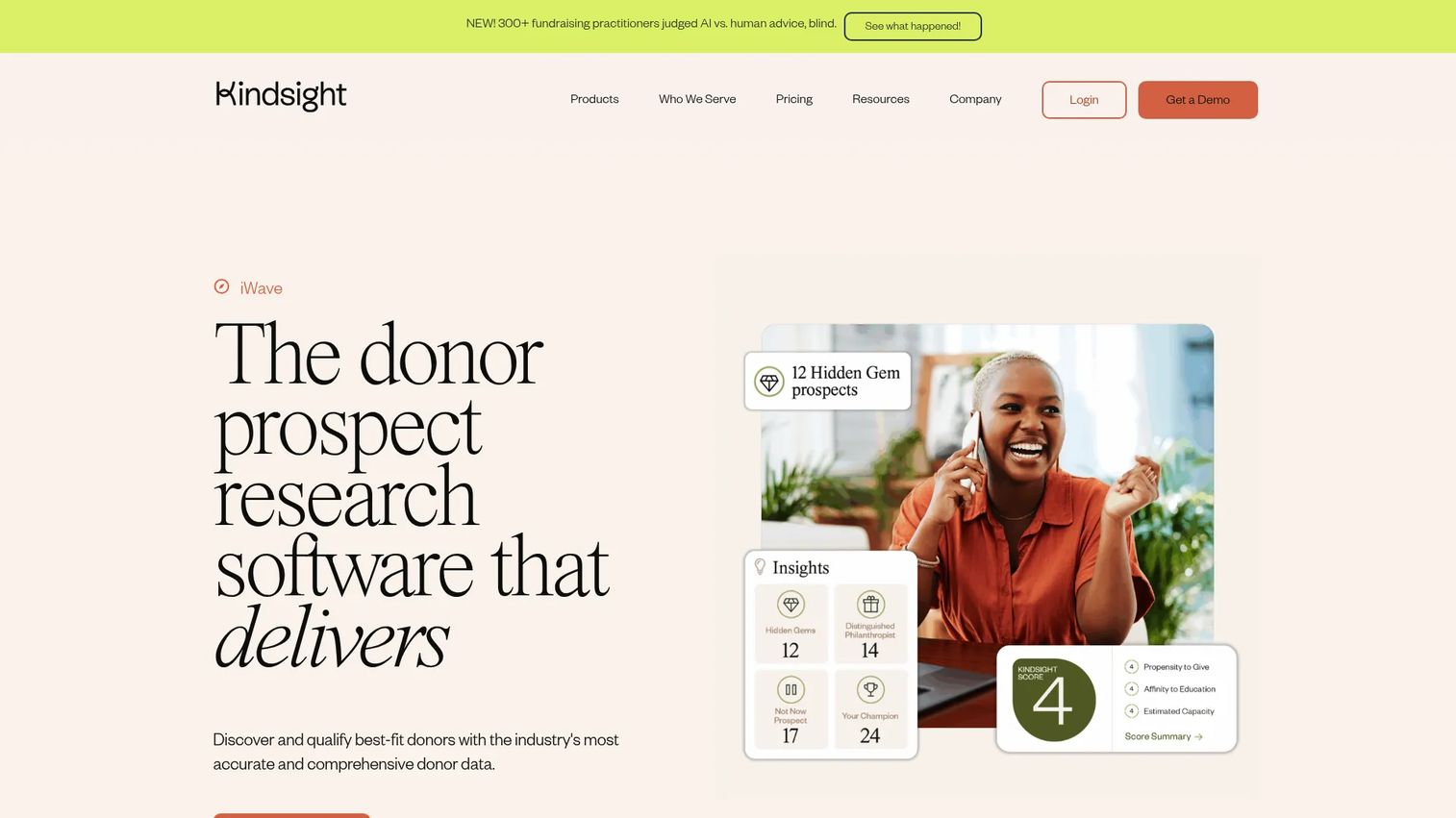 iWave donor profile interface for prospect research and wealth screening