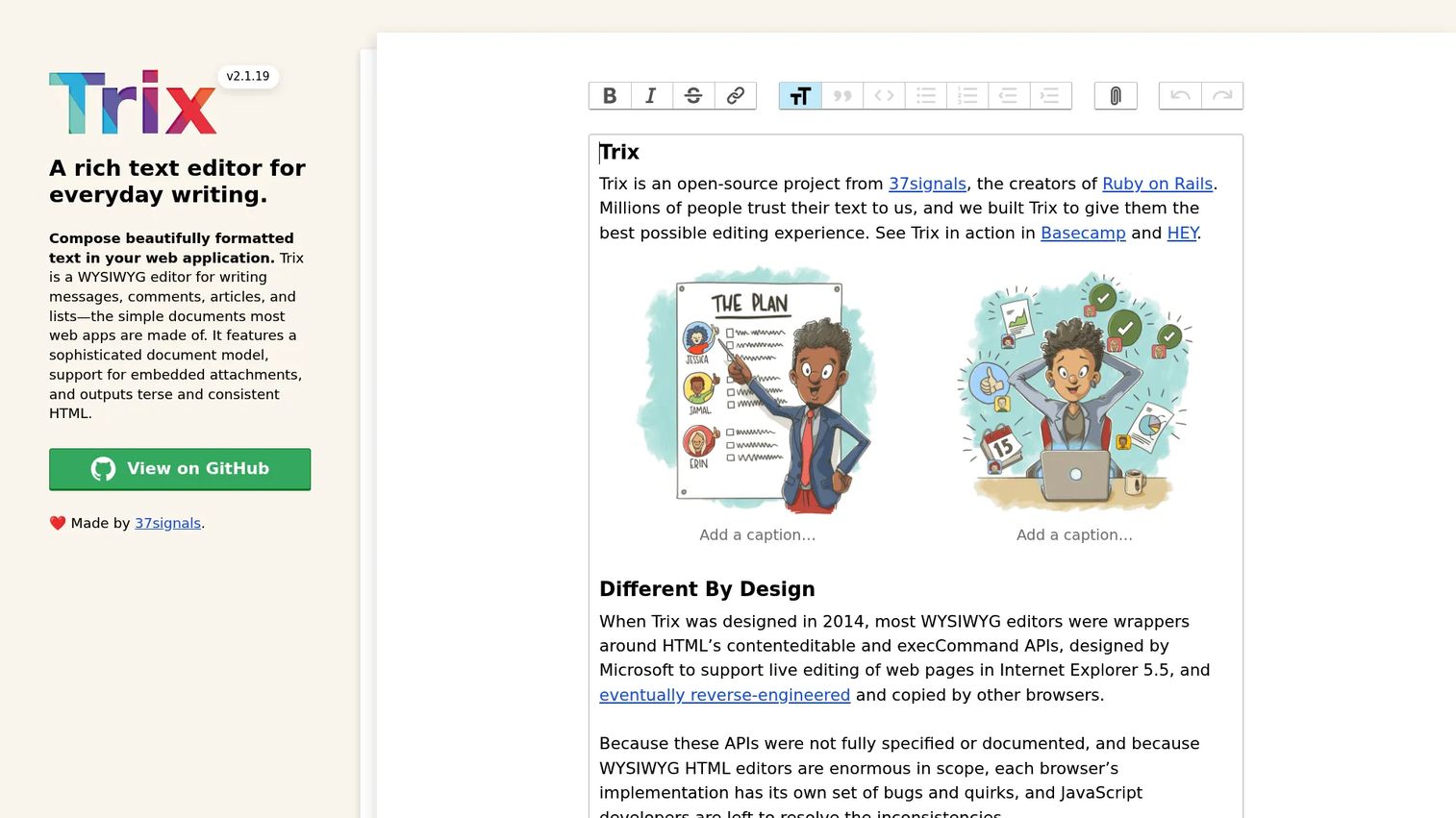 Trix homepage screenshot