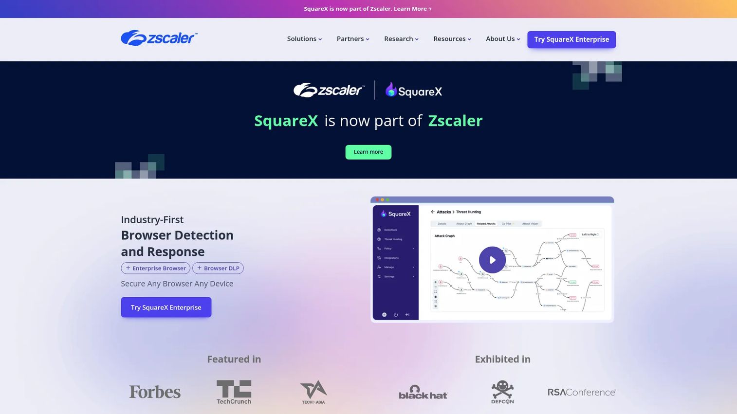 SquareX Enterprise dashboard for isolated browser sessions