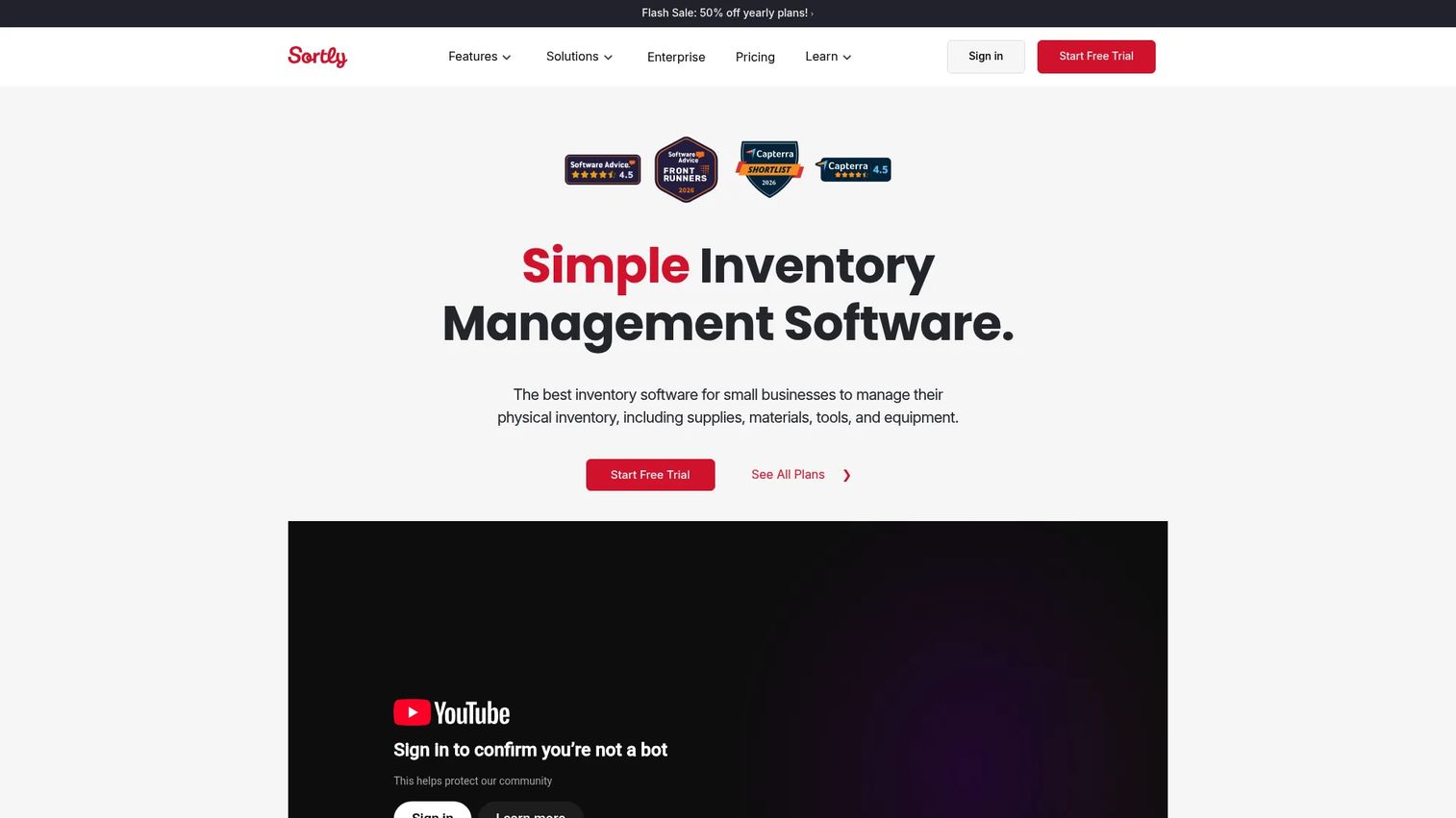 Sortly inventory management software with barcode scanning and item records
