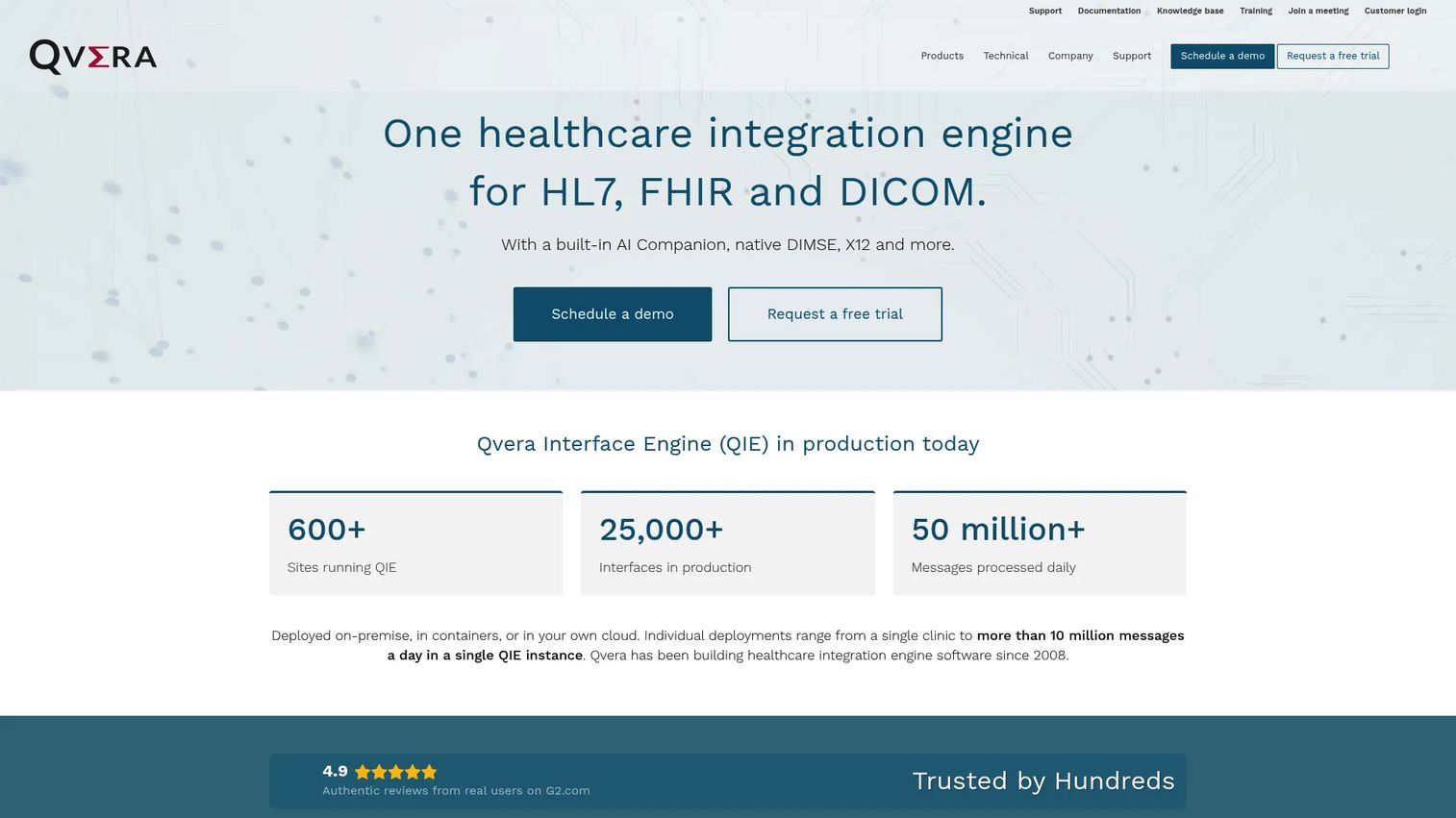 Qvera Interface Engine for HL7, FHIR, and DICOM healthcare integration