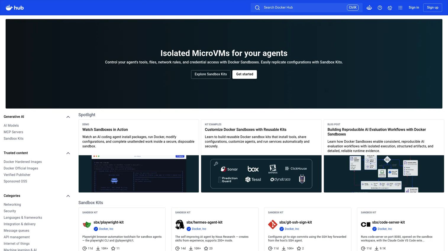 Docker Hub repository page